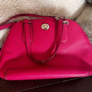 Coach 💫 Leather frame purse, Magenta 🌺